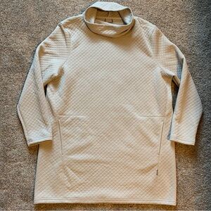 Merrell Women’s Cream Quilted Cowl Neck Tunic Dress Pockets Size Unknown-XL?